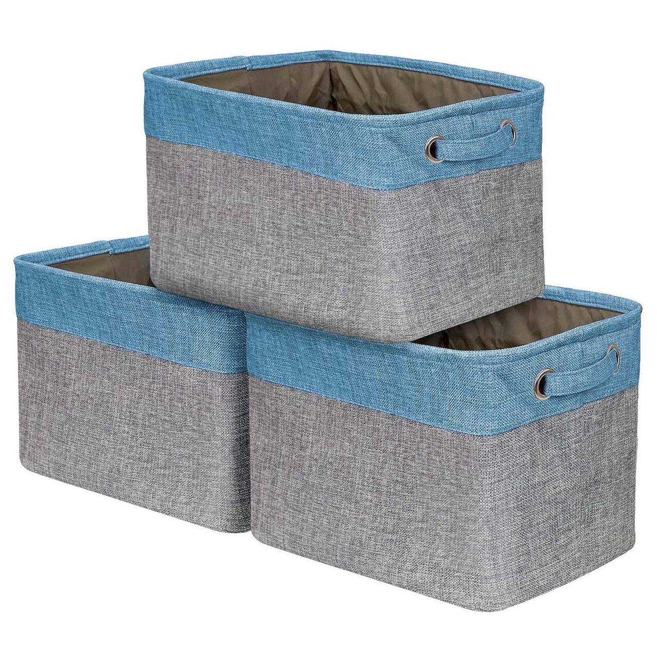 Sorbus 15" Twill Collapsible Storage Basket Set